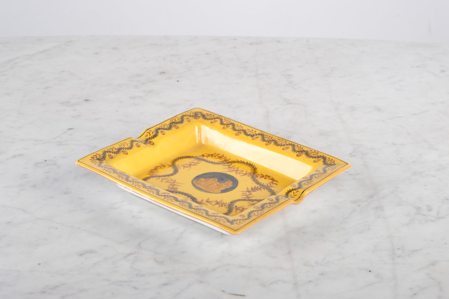 ASEAN DEEP MUSTARD PORCELAIN ASHTRAY