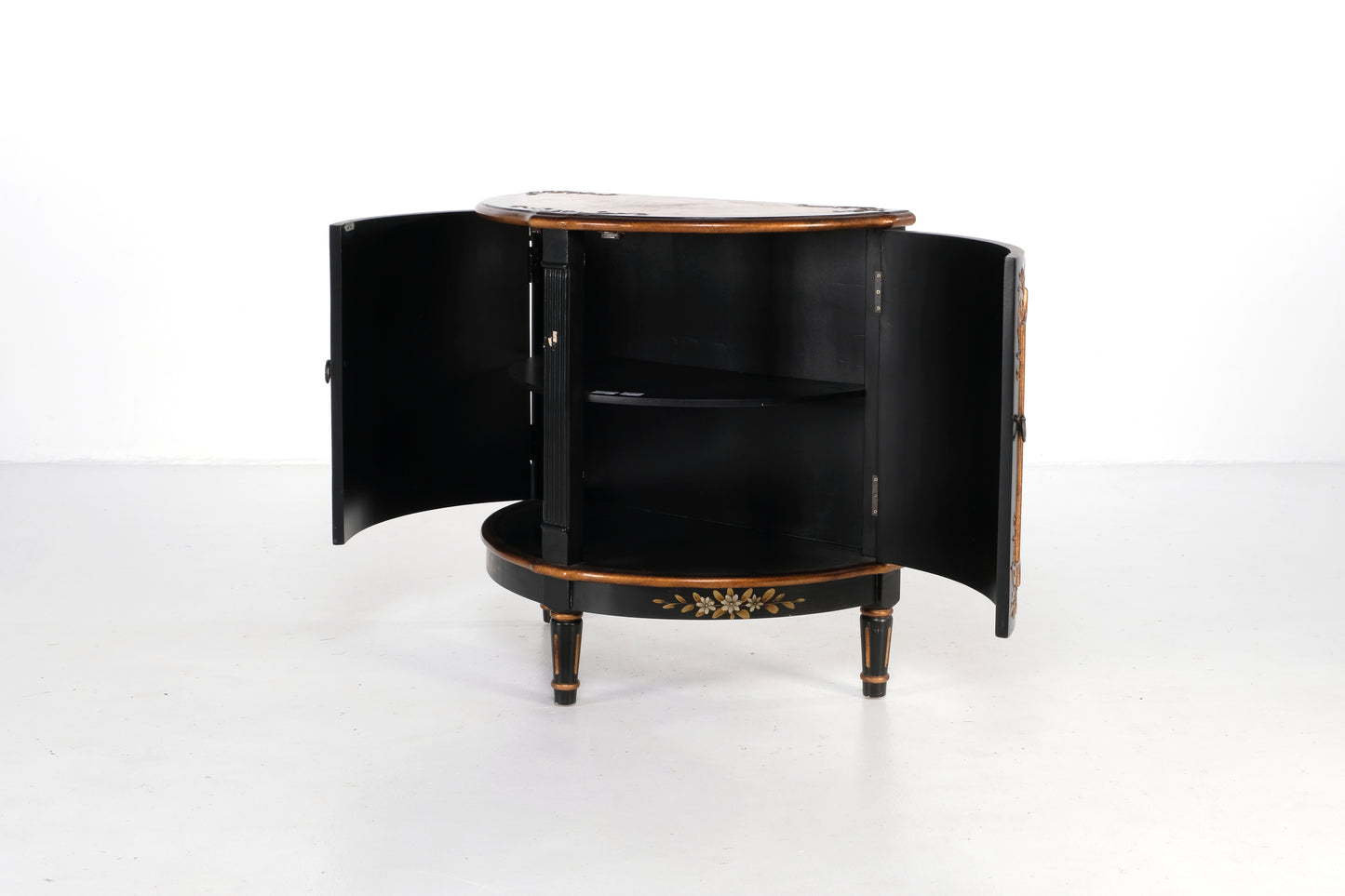 ANTIQUE HALF MOON ACCENT CABINET