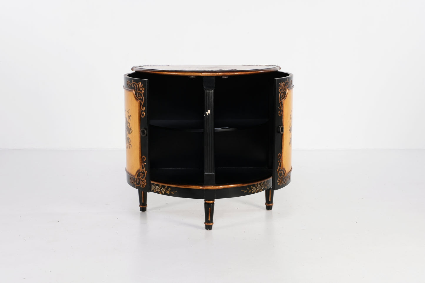 ANTIQUE HALF MOON ACCENT CABINET