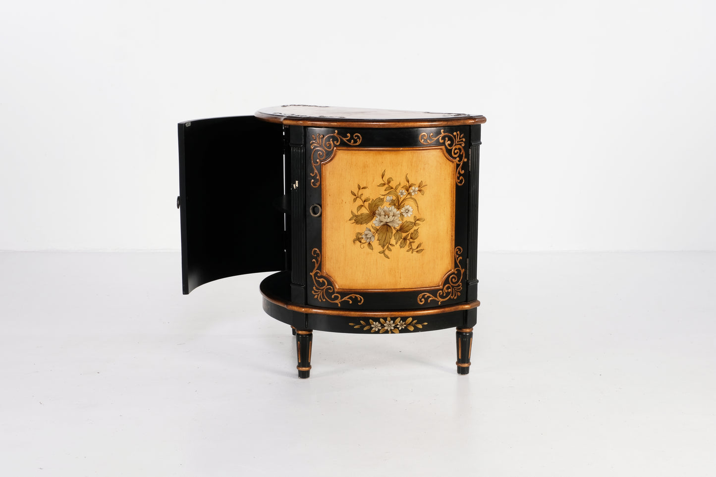 ANTIQUE HALF MOON ACCENT CABINET