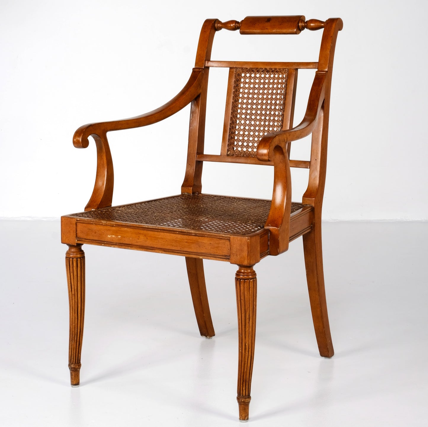 ANTIQUE PARISIAN SOLIYA AND WOODEN ARMCHAIRS