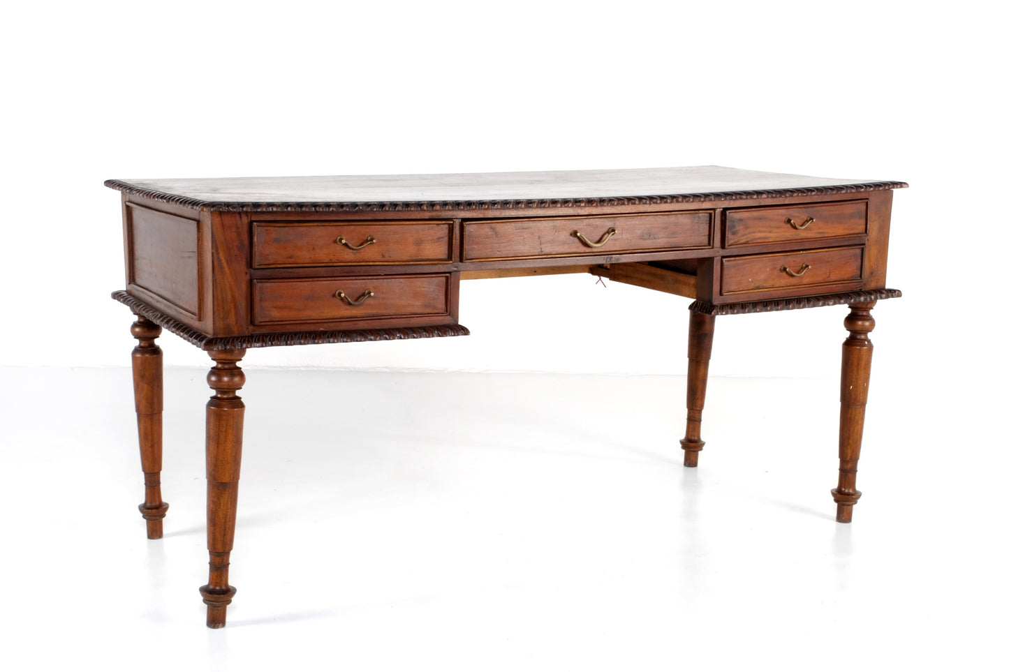 VICTORIAN OFFICE TABLE WITH 5 DRAWERS