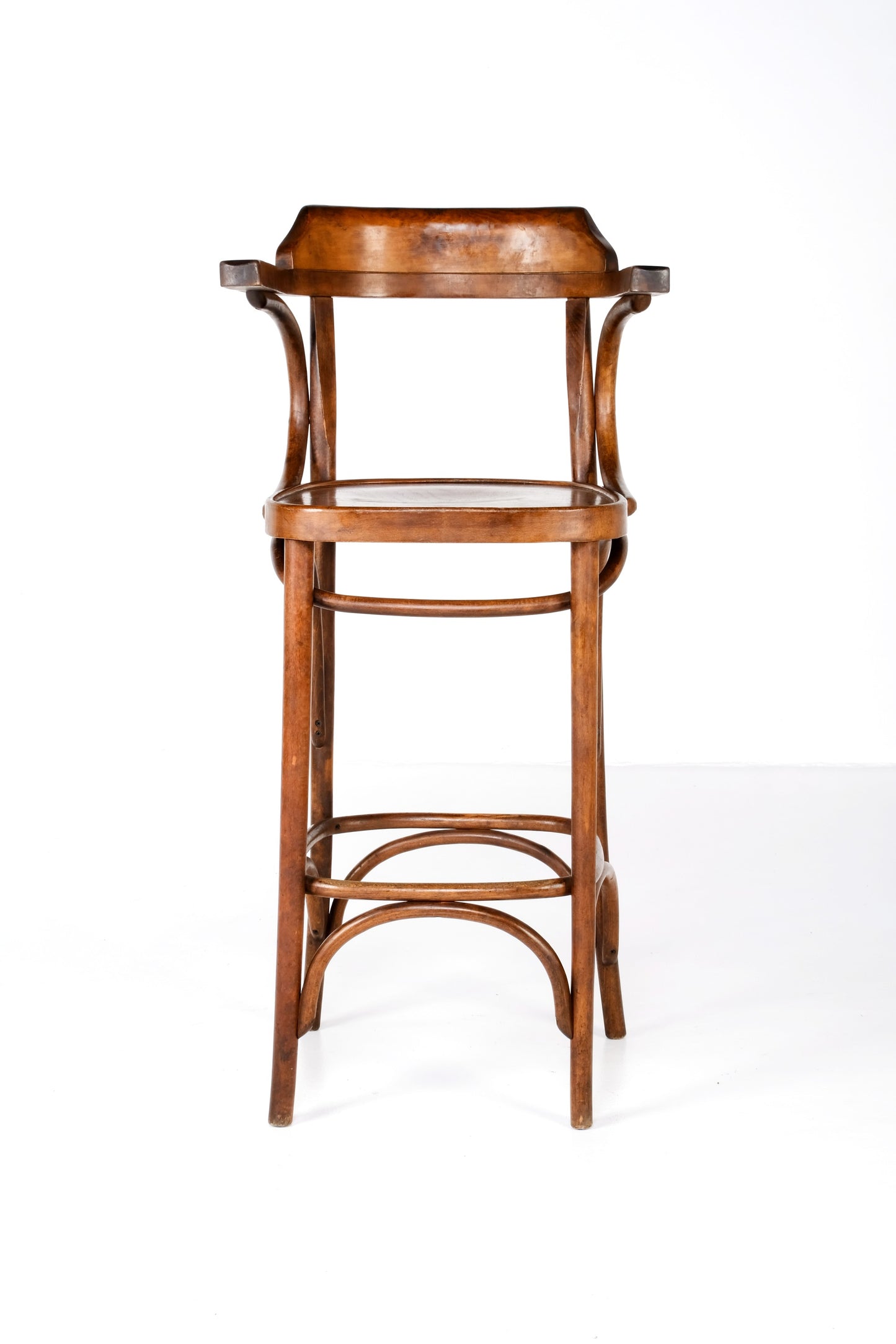 VINTAGE HARDWOOD BAR STOOLS