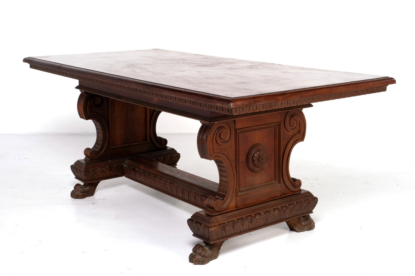 ARTDECO ITALIAN TWIN PEDESTAL RECTANGLE DINING TABLE