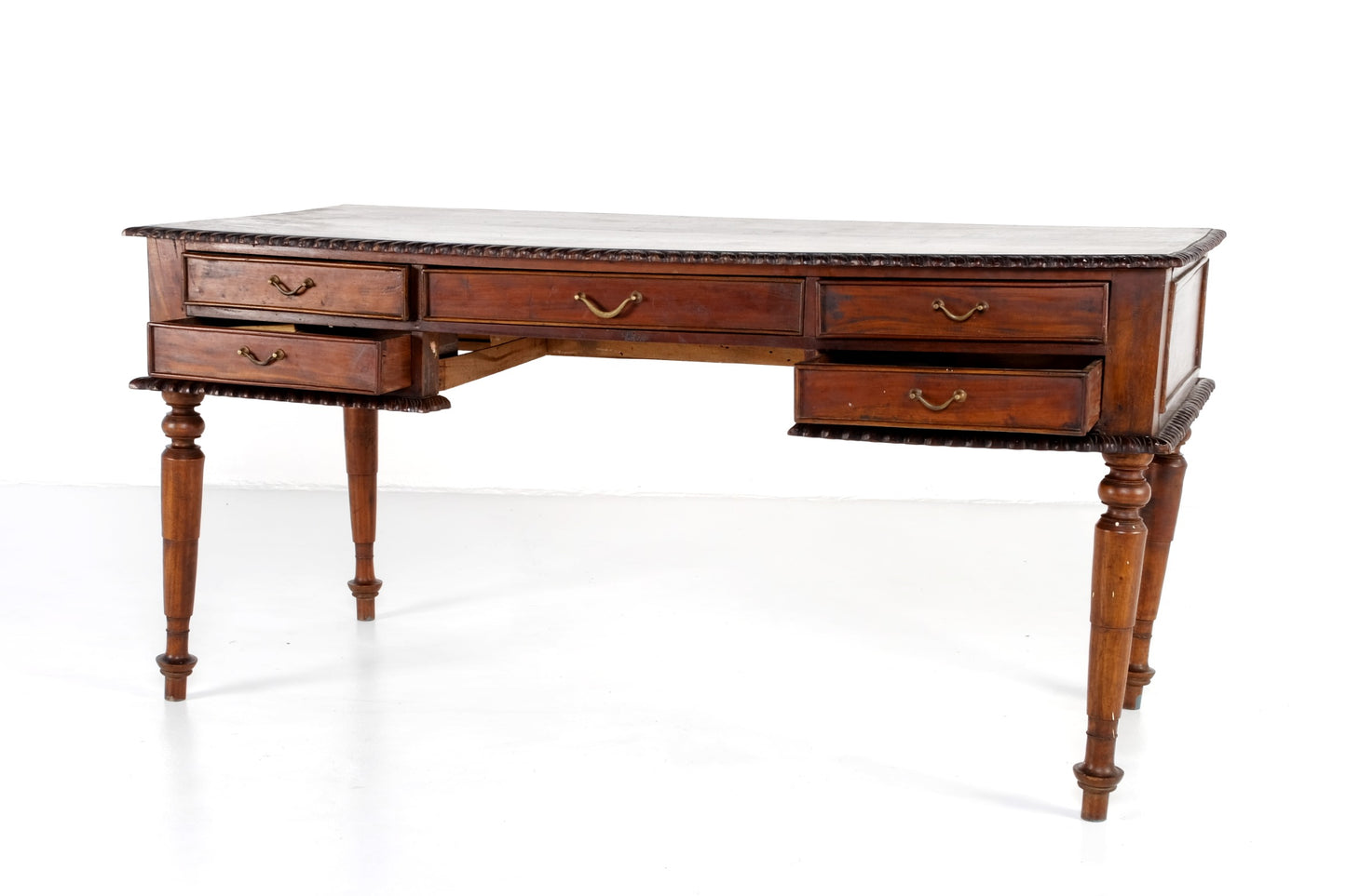 VICTORIAN OFFICE TABLE WITH 5 DRAWERS