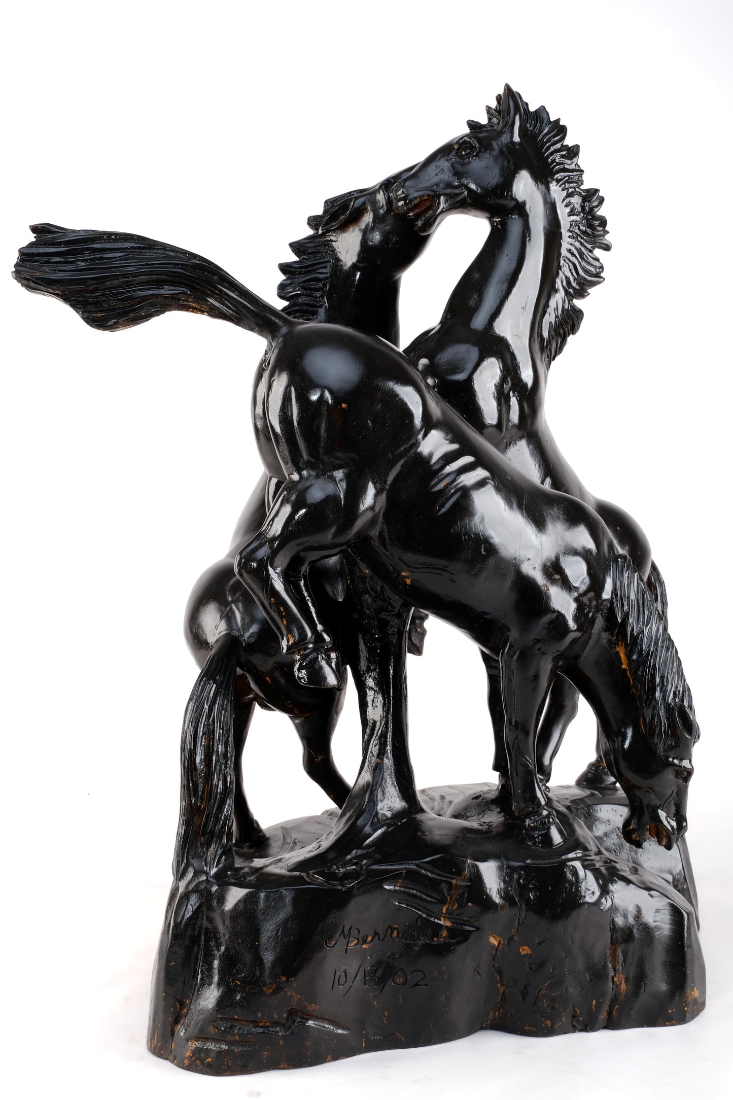 ART DECO “3 STALLIONS HORSES”