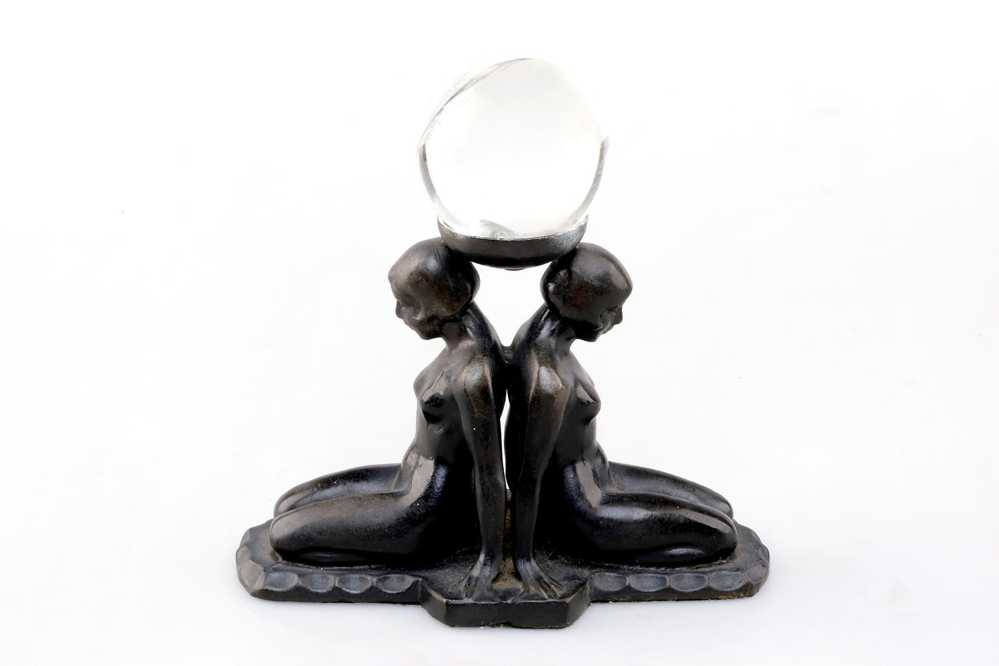 ART DECO TWO KNEELING NUDE LADY