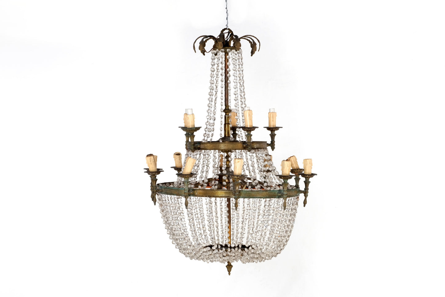 EMPIRE GOLDEN COPPER CHANDELIER WITH CANDLE SOCKETS