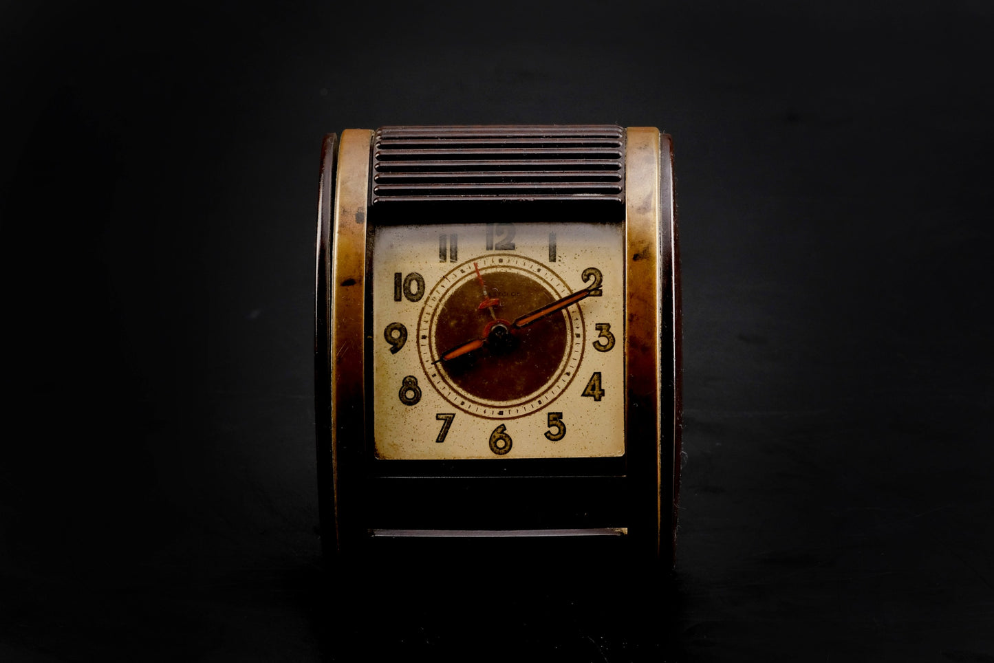 Art deco Westclox "Wind-Up" Travel Alarm Clock