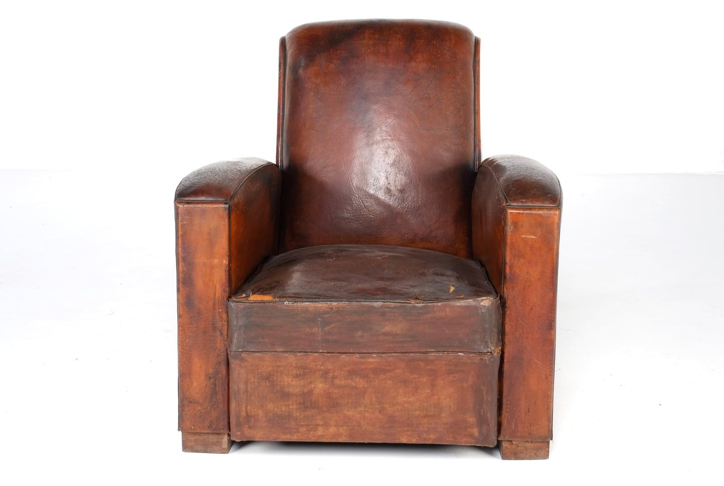 ARTDECO FRENCH LEATHER LOUNGE CHAIR #2