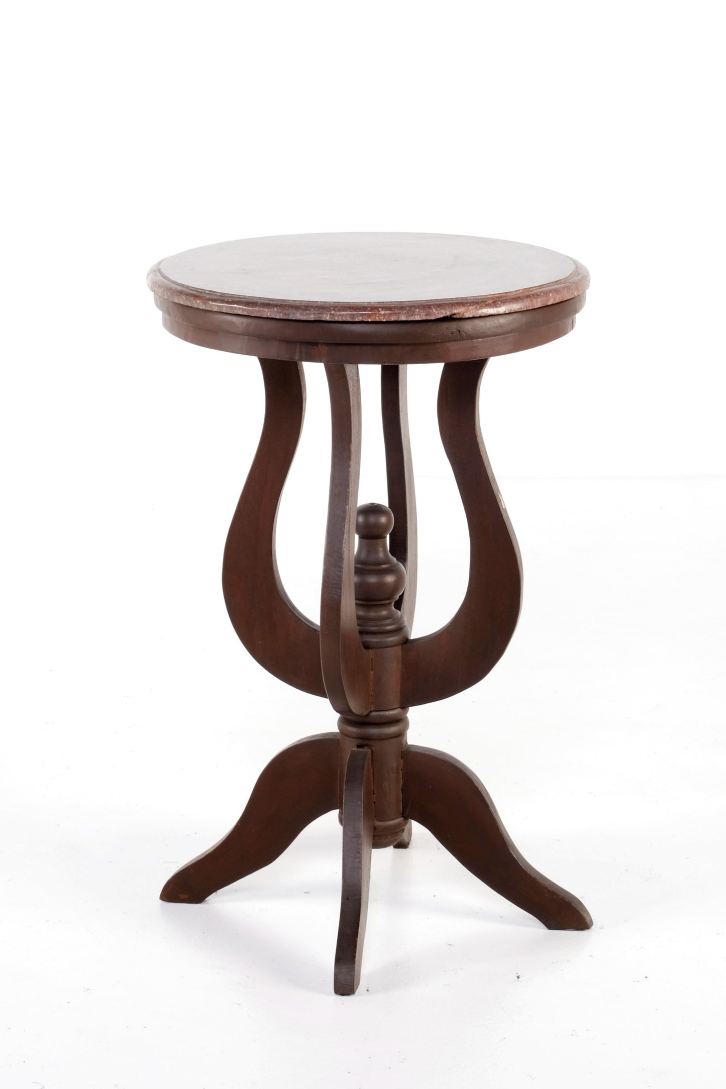 LOW ROUND TABLE PEDESTAL STAND WITH MARBLE TOP #1
