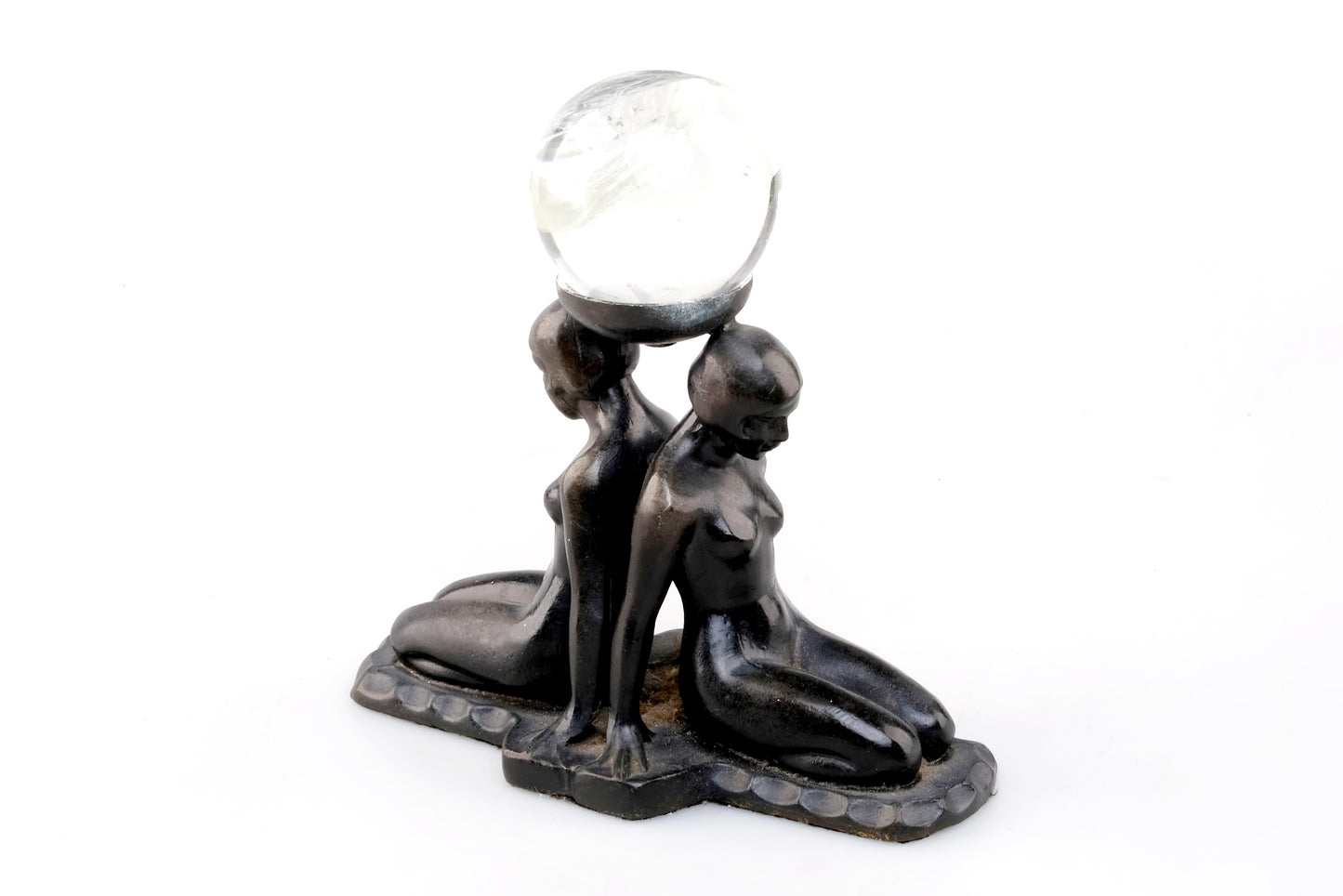 ART DECO TWO KNEELING NUDE LADY