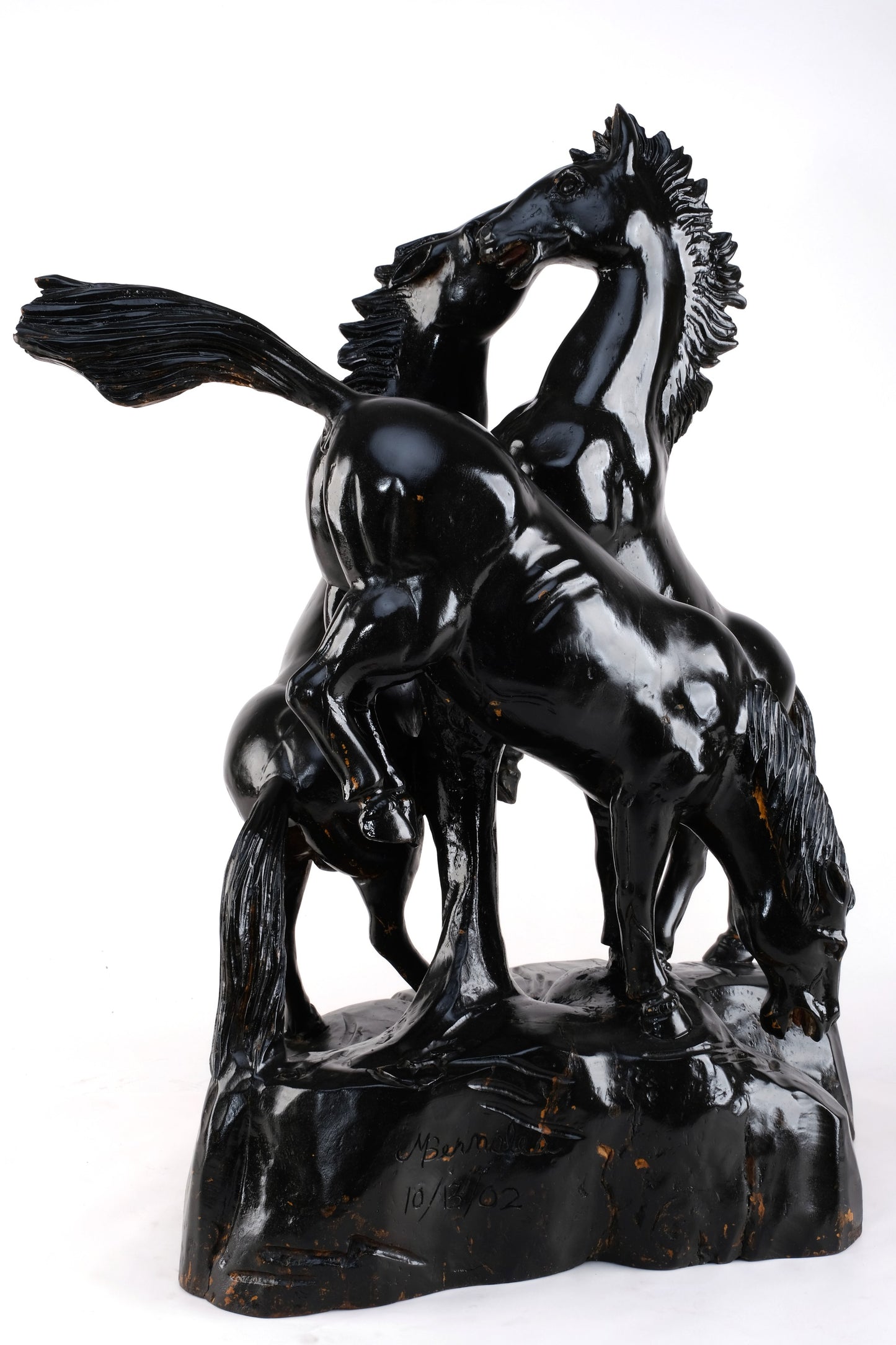 ART DECO “3 STALLIONS HORSES”