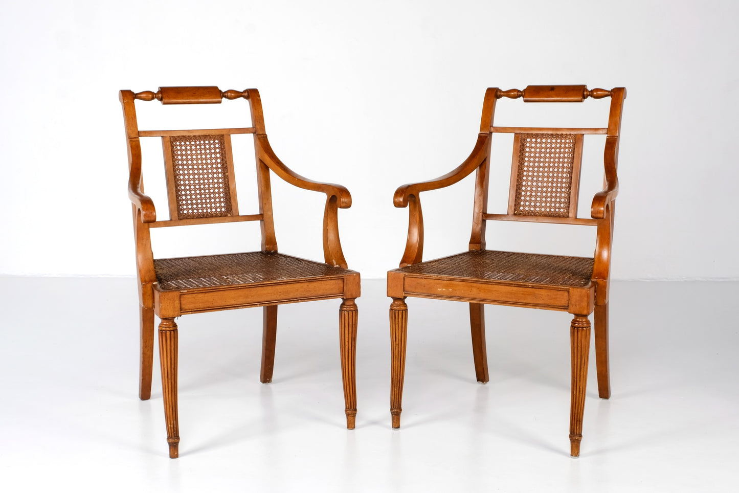 ANTIQUE PARISIAN SOLIYA AND WOODEN ARMCHAIRS