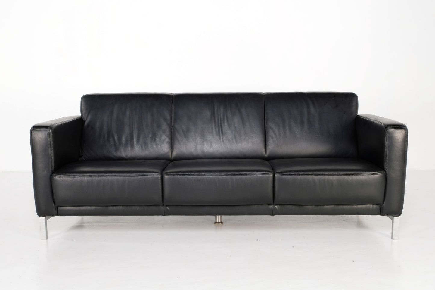 BLACK LEATHER KOINOR COUCH