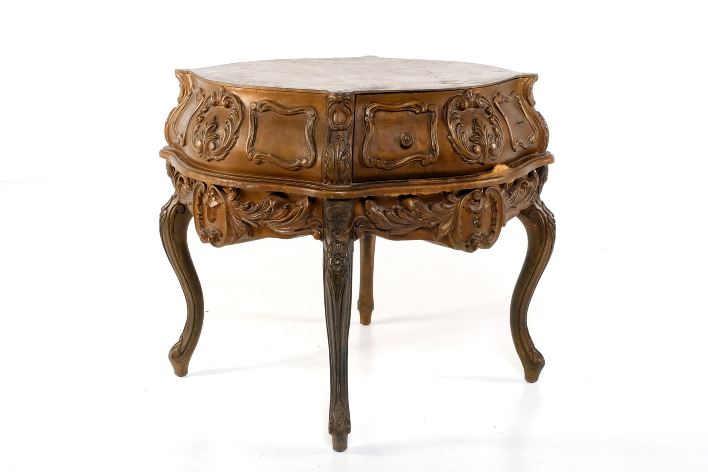 ANTIQUE VICTORIAN PARLOR TABLE WITH DRAWER