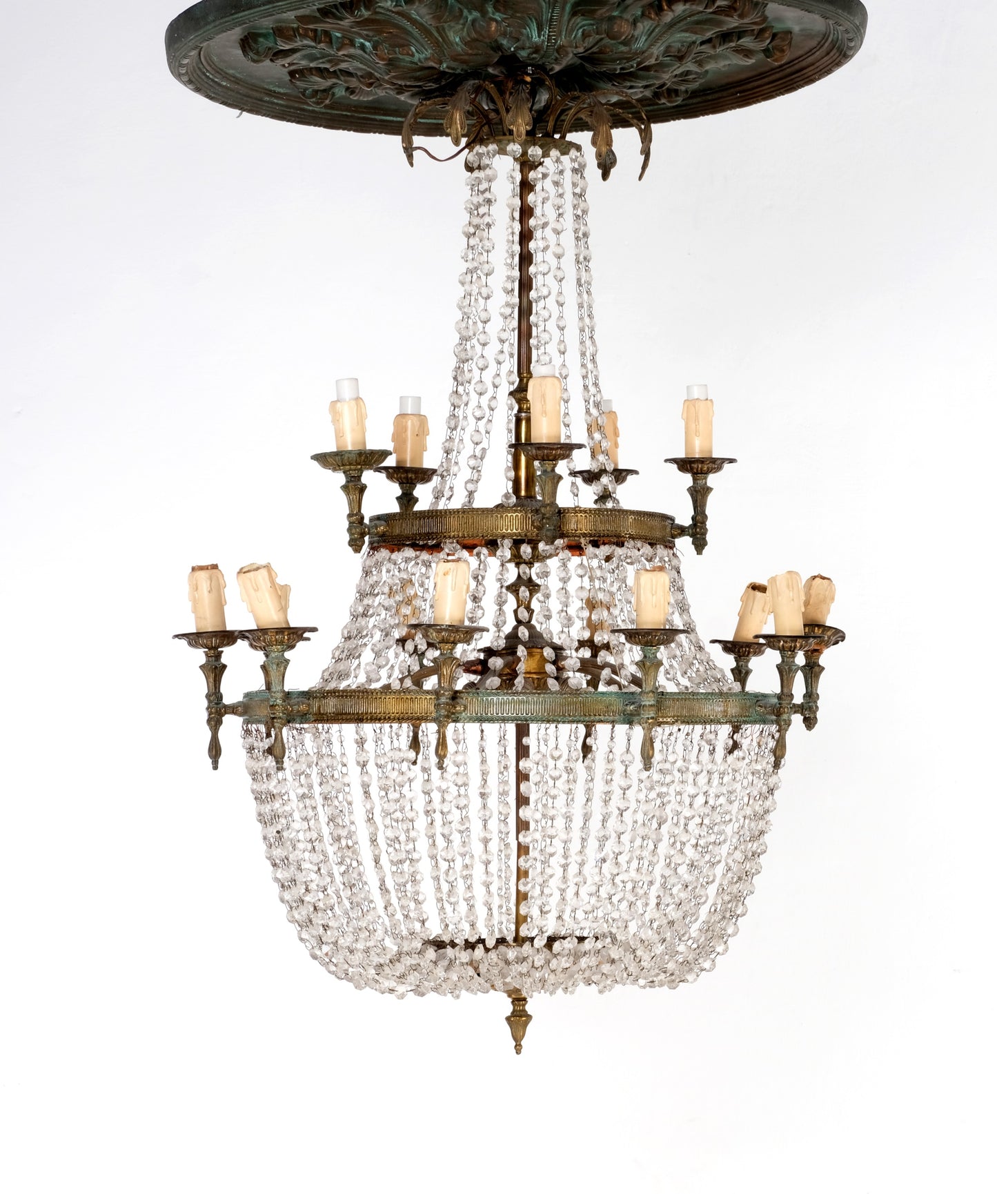 EMPIRE GOLDEN COPPER CHANDELIER WITH CANDLE SOCKETS