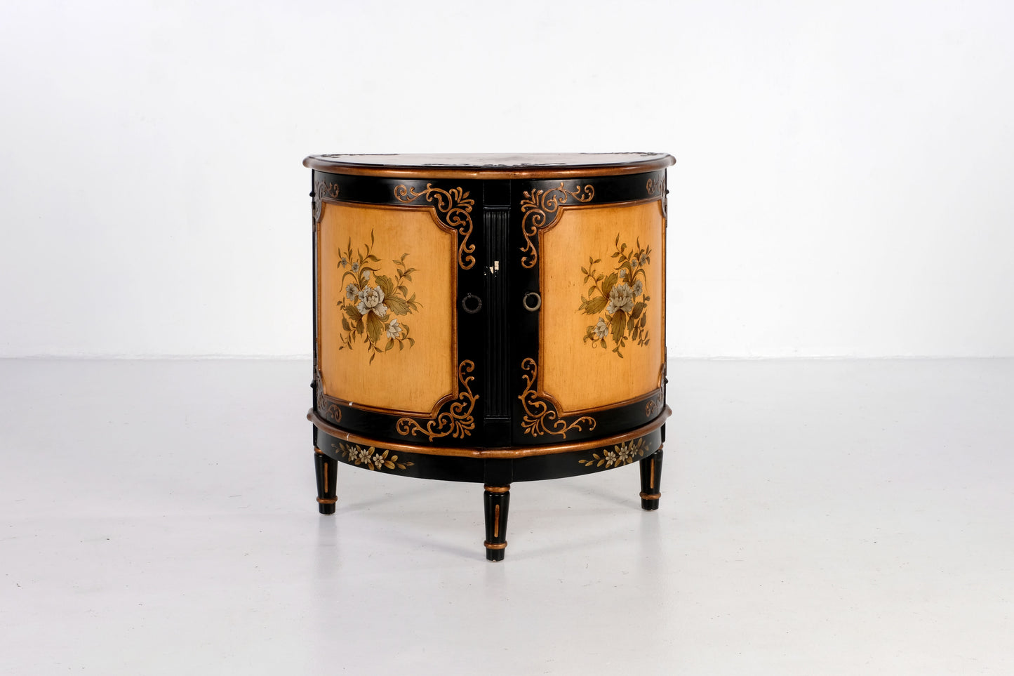 ANTIQUE HALF MOON ACCENT CABINET