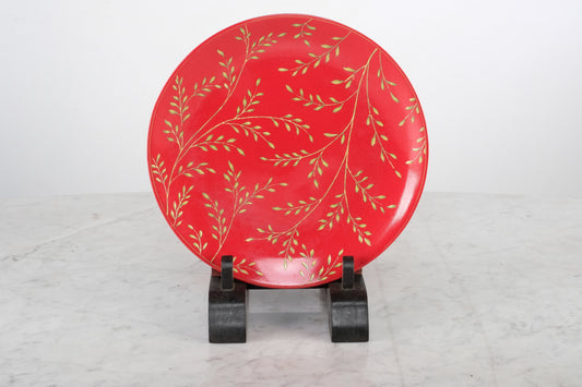 WONG LEE RED PORCELAINE PLATE