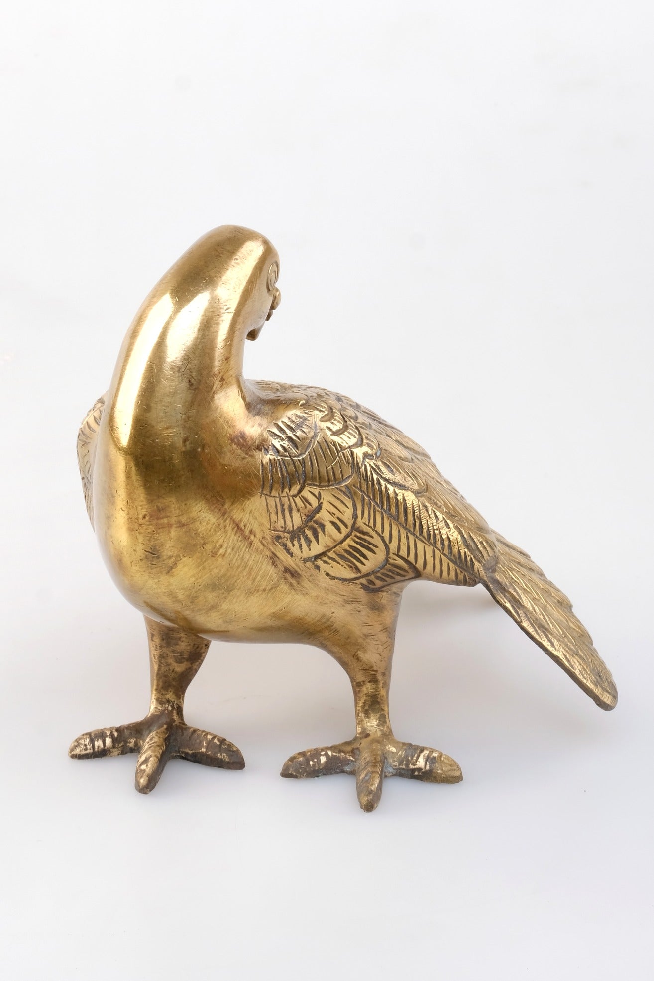 “PAIR OF TWO GOLDEN LOVE DOVES BIRDS”