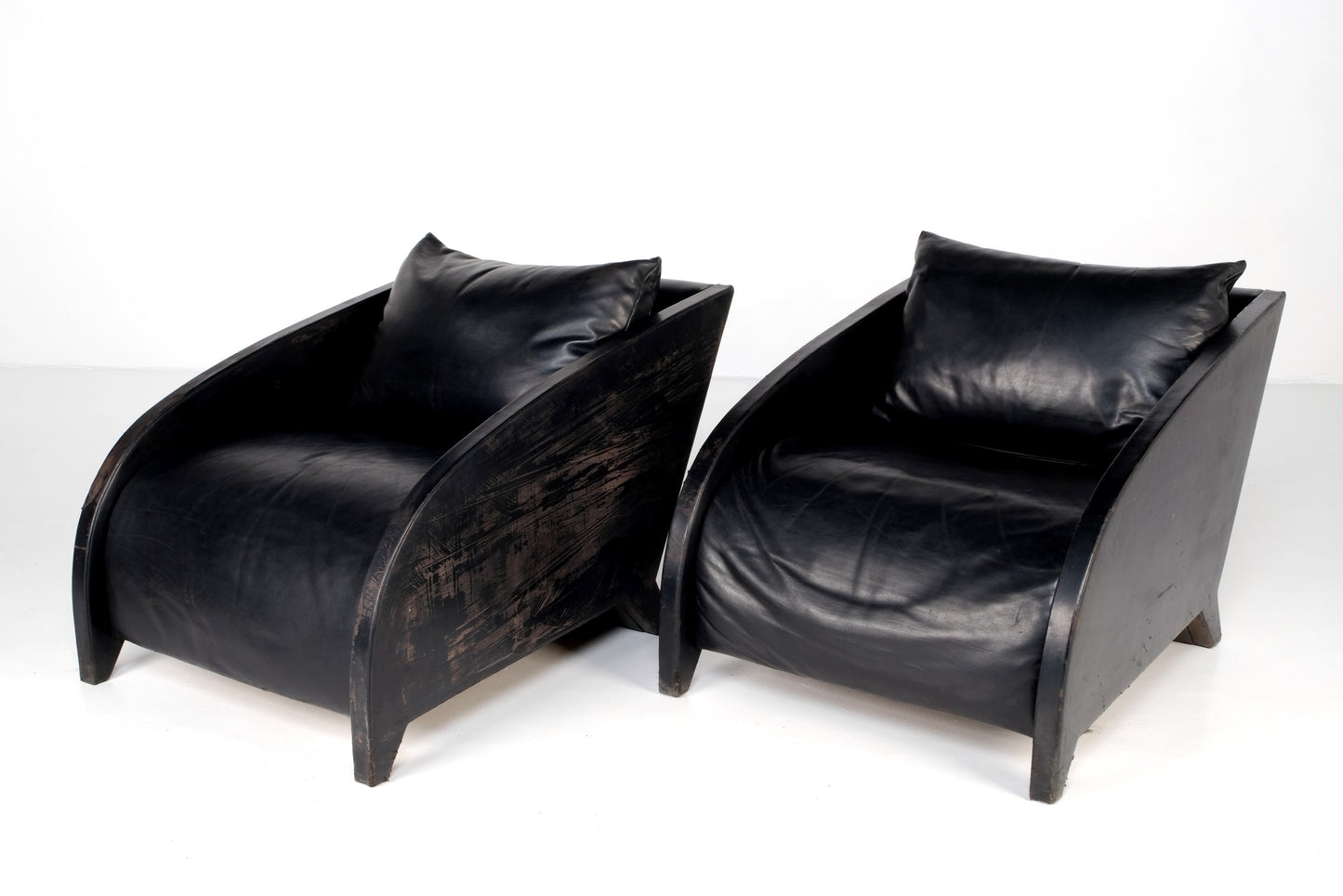 ART DECO REVIVAL BAUHAUS LEATHER LOUNGE CHAIR