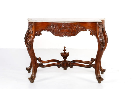 VICTORIAN ARTDECO CONSOLE TABLE WITH MARBLE TOP