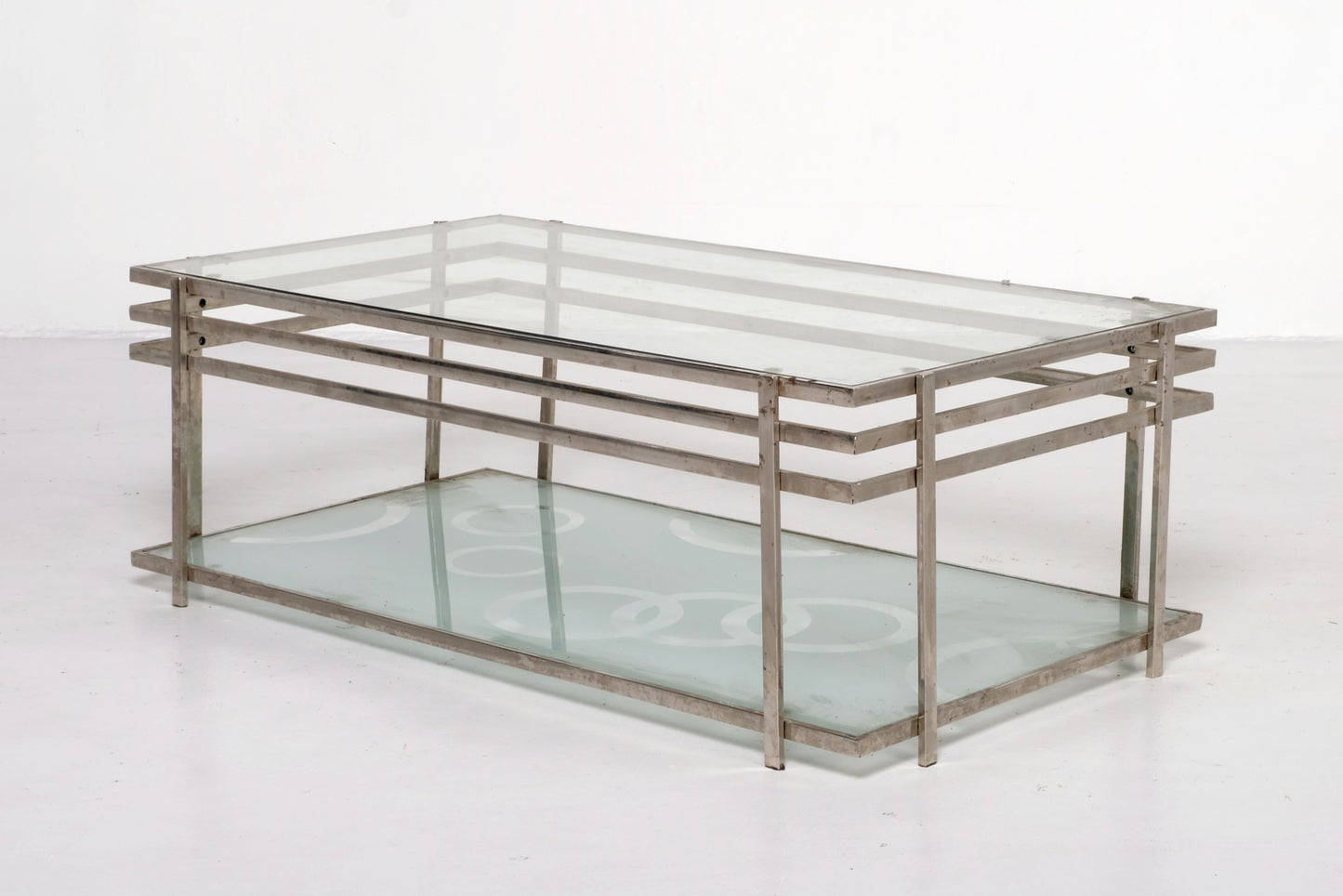STEEL/GLASS COFFEE TABLE