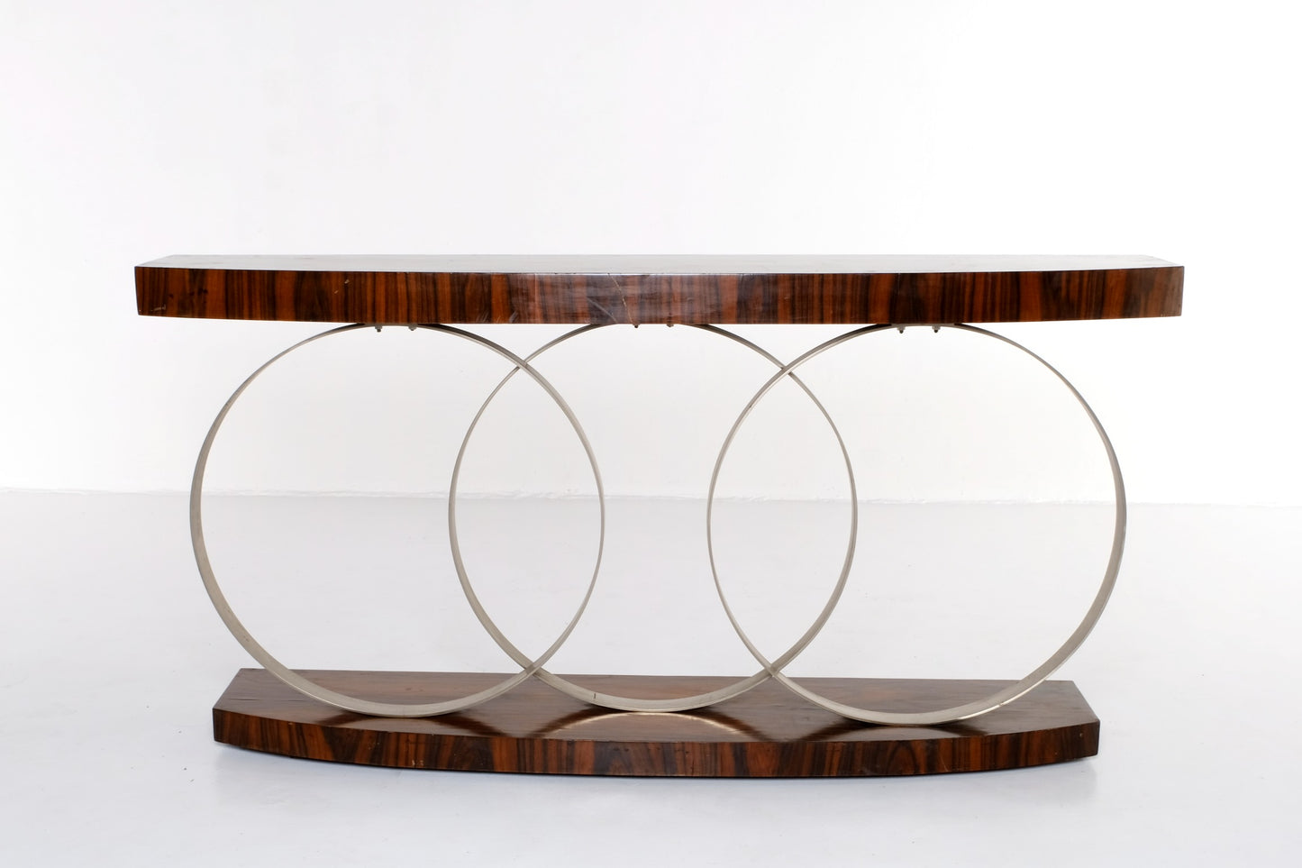 THREE ROUND MODERN CONSOLE TABLE