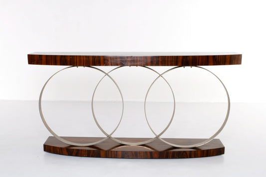 THREE ROUND MODERN CONSOLE TABLE