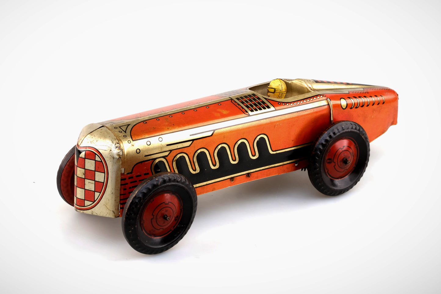 JAPAN RACE CAR WIND UP TIN TOY