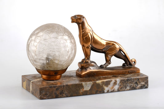 FRENCH ART DECO “LEOPARD PANTHER LAMP”