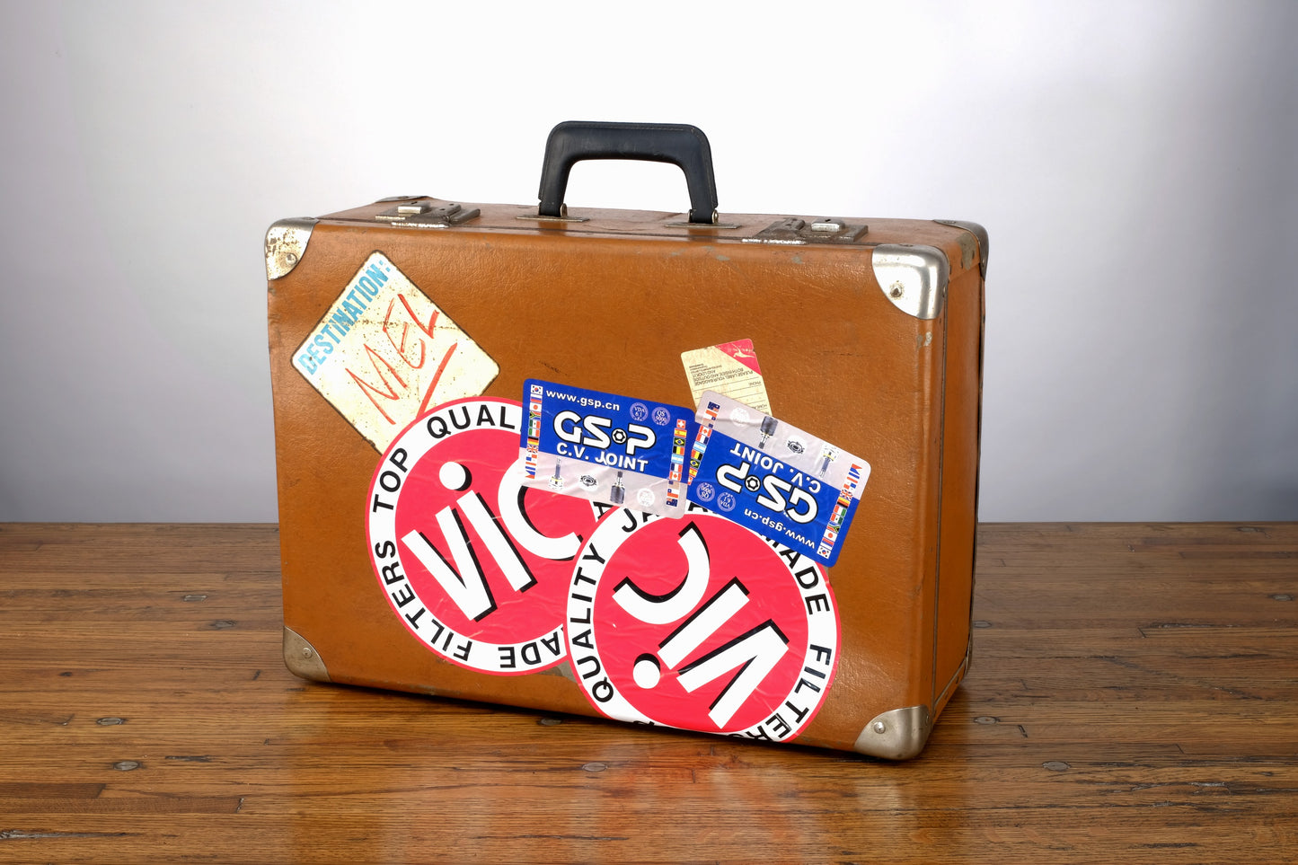 UNKNOWN LEATHER COATED LUGGAGE