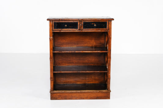 ANTIQUE FAUX BAMBOO SIDE CONSOLE - DRAWERS