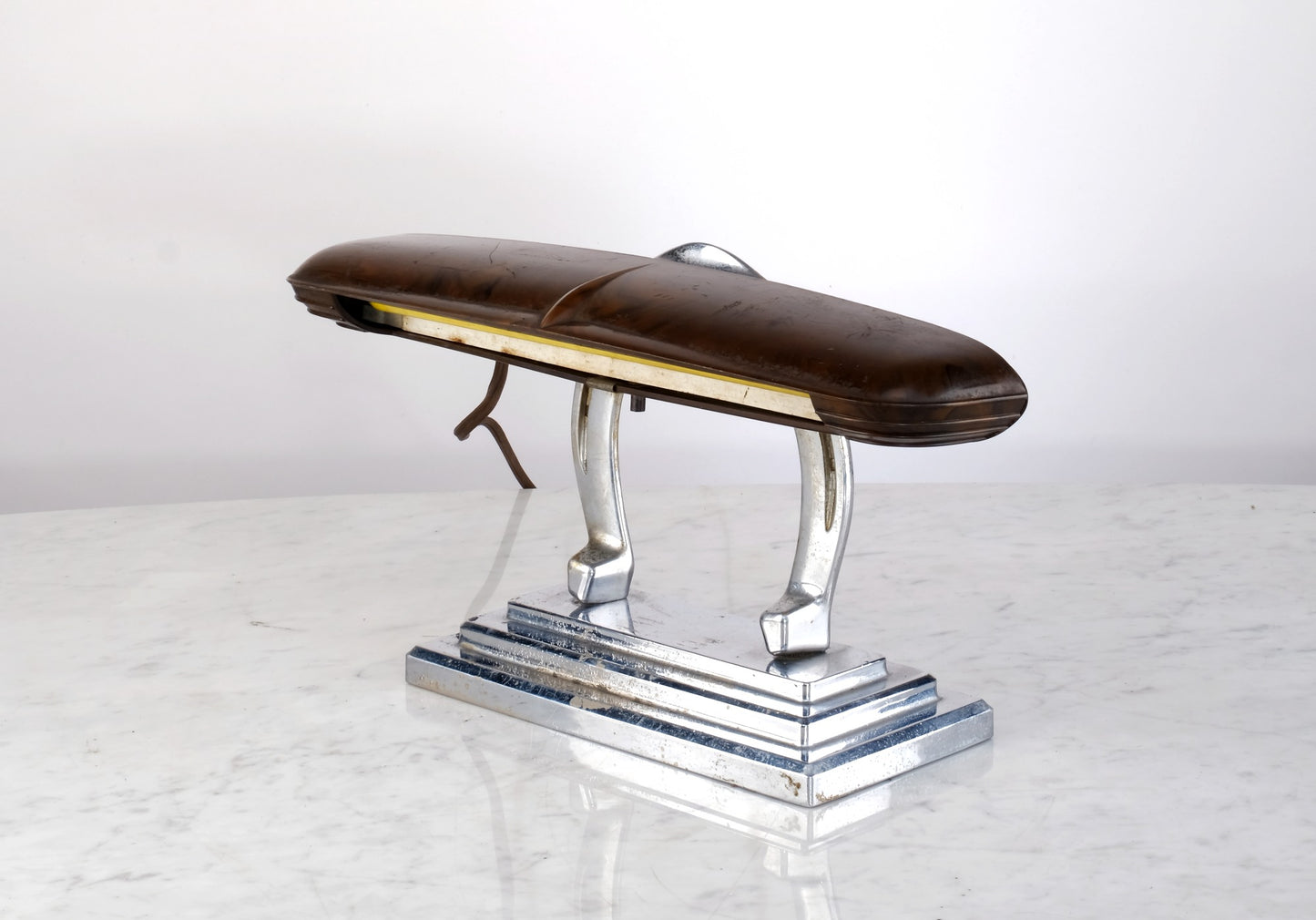 VINTAGE OFFICE CHESTNUT BROWN DESK LAMP