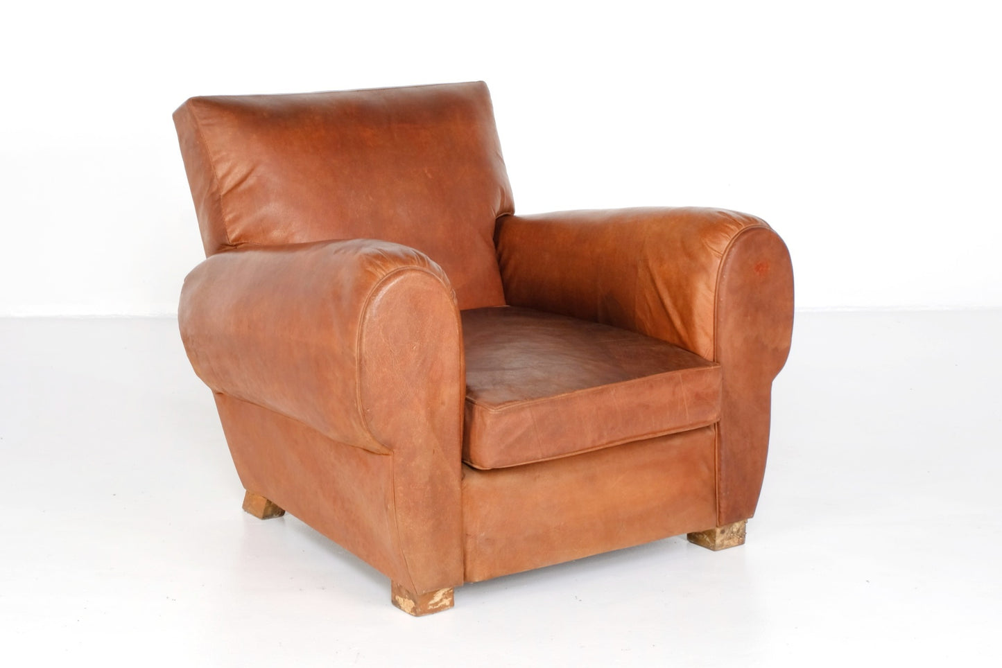 ARTDECO FRENCH LEATHER LOUNGE CHAIR #3