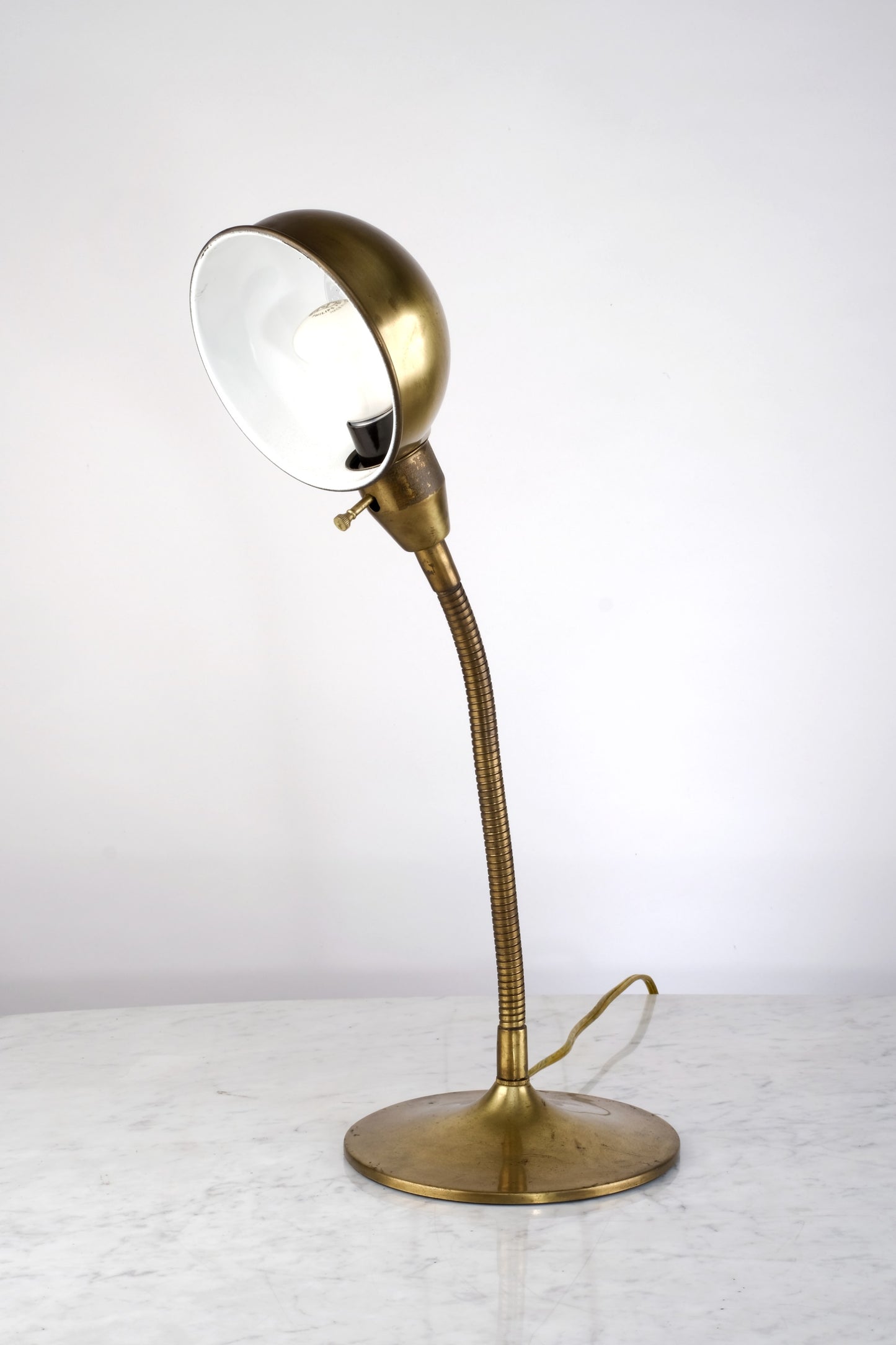 INDUSTRIAL GOOSENECK GOLDEN COPPER PLATED LAMP