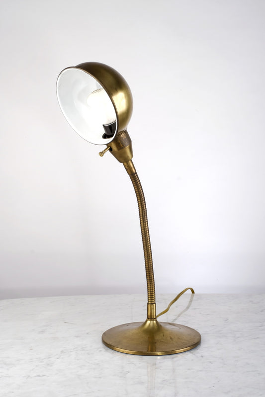 INDUSTRIAL GOOSENECK GOLDEN COPPER PLATED LAMP
