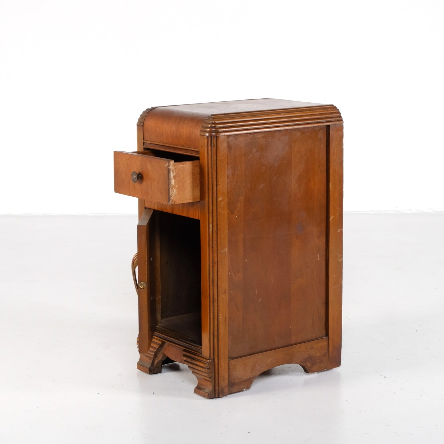 VINTAGE ART DECO NARROW NIGHT STAND SIDE CABINET/DRAWER