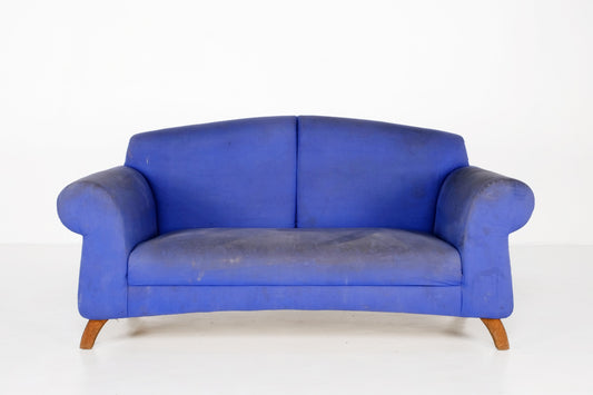 SIMPLE FABRIC BLUE MODERN STYLE SOFA