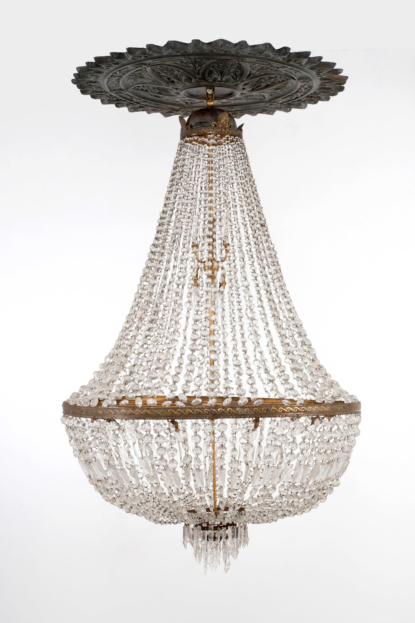 EMPIRE CHANDELIER WITH CRYSTAL ORNAMENTS
