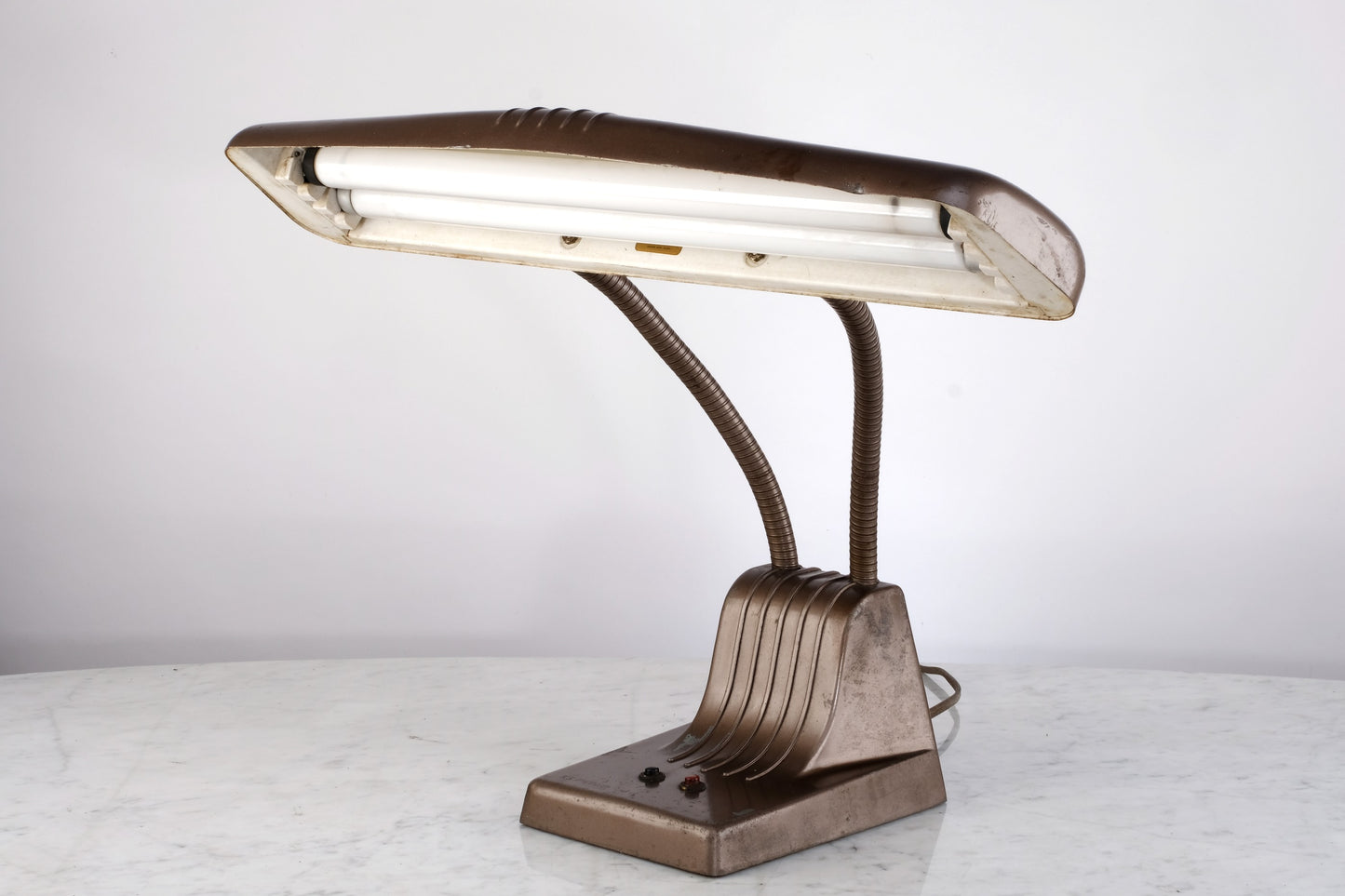 VINTAGE GOOSENECK DOUBLE-LIGHT DESK LAMP