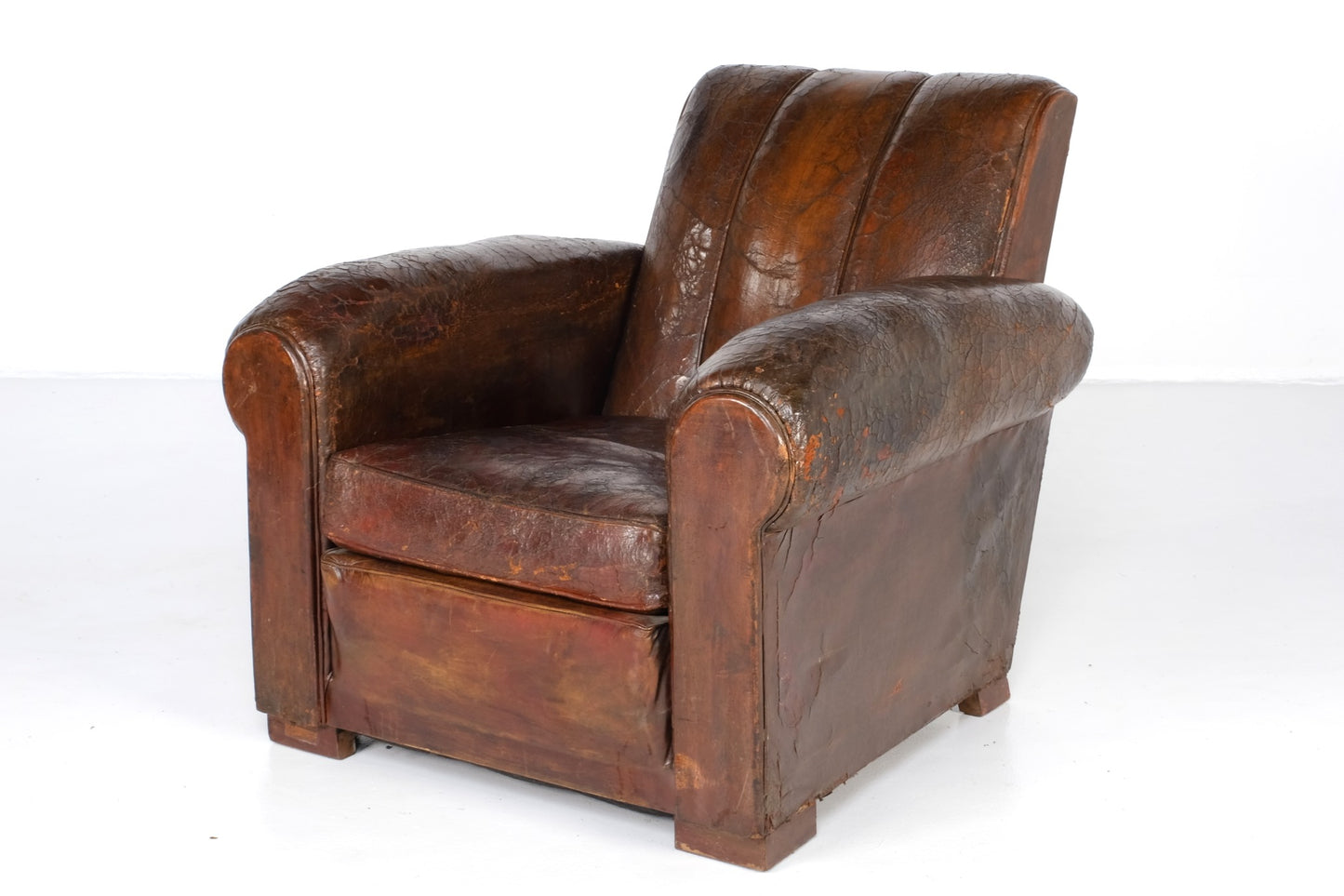ARTDECO FRENCH LEATHER LOUNGE CHAIRS #1