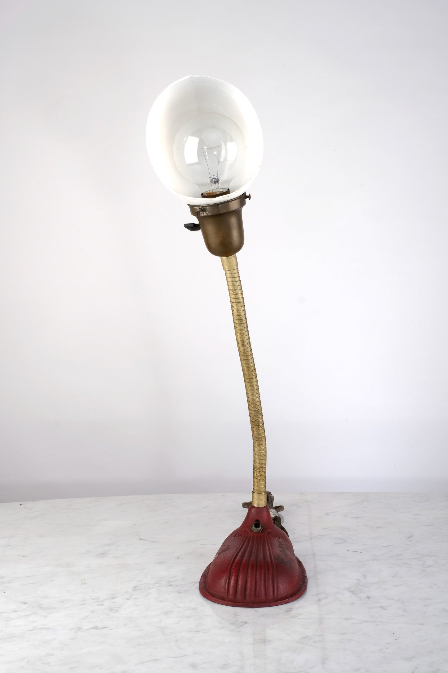GERMAN GOLD-PLATED GOOSENECK DESK LAMP
