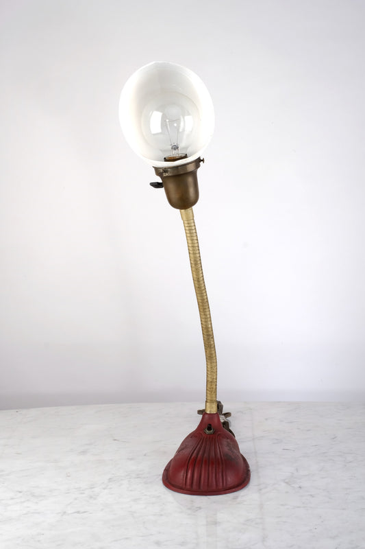 GERMAN GOLD-PLATED GOOSENECK DESK LAMP
