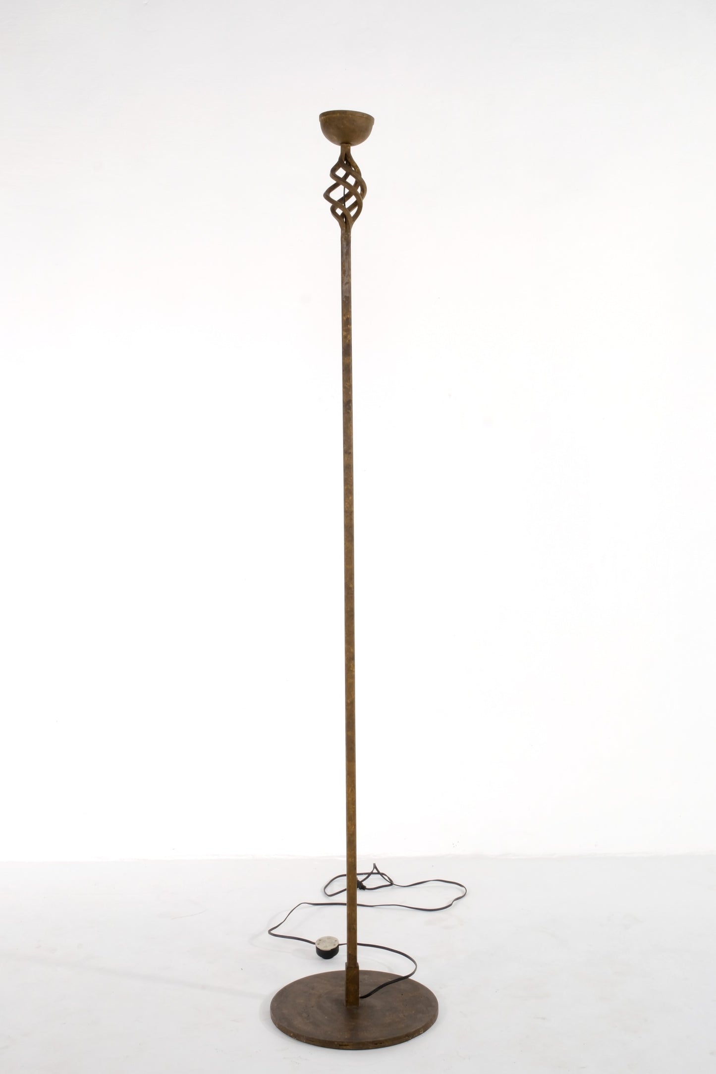 TEAK GLASS FLOOR LAMP