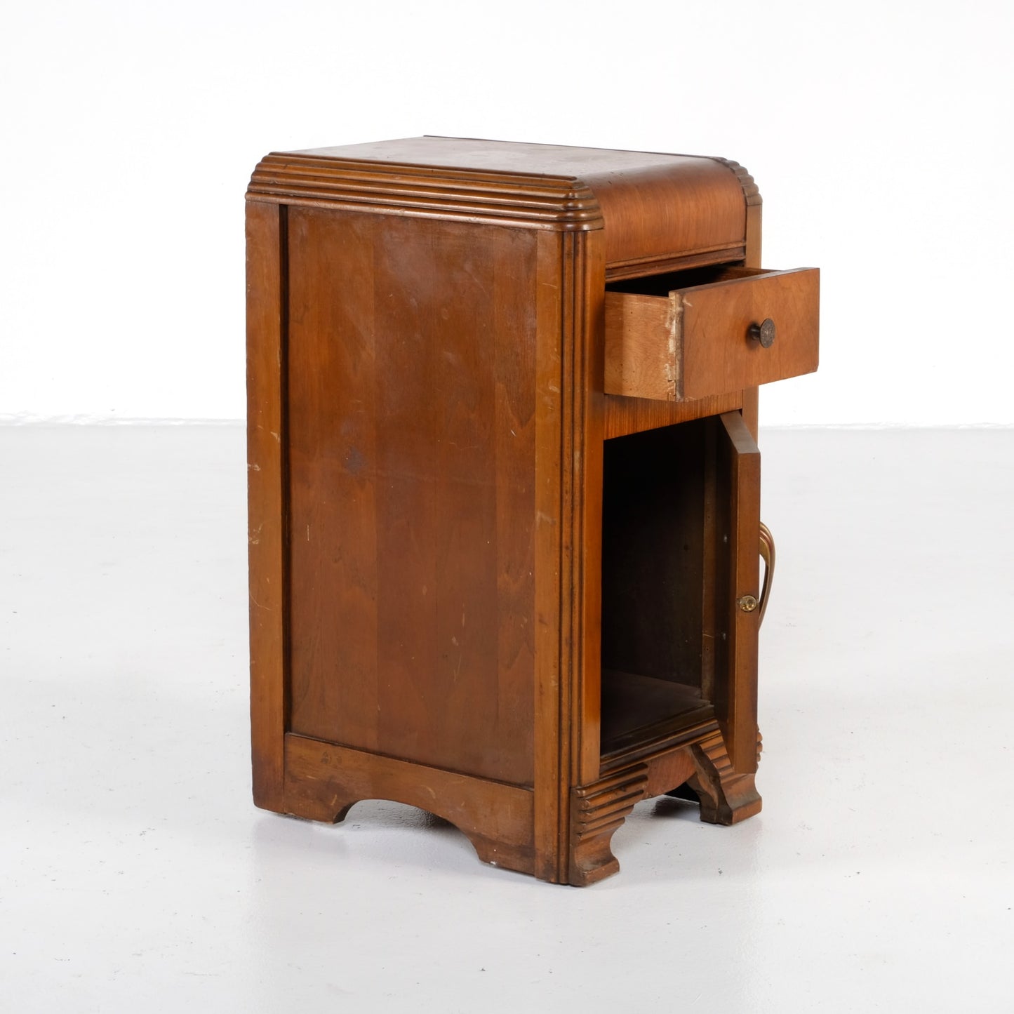 VINTAGE ART DECO NARROW NIGHT STAND SIDE CABINET/DRAWER