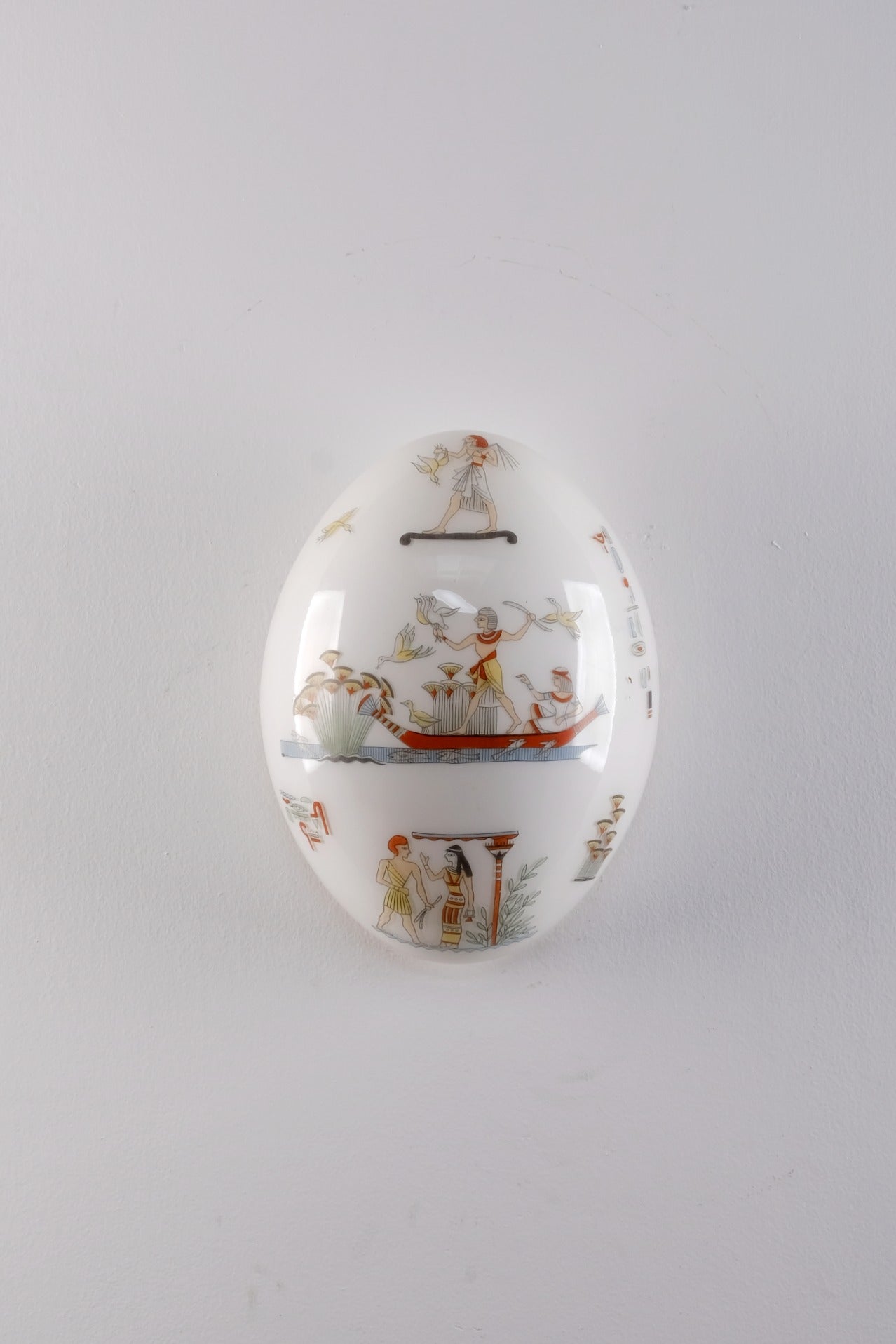 GLASS WALL LAMP WITH EGYPTIAN SYMBOLS AND CHARACTERS