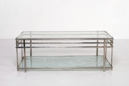 STEEL/GLASS COFFEE TABLE