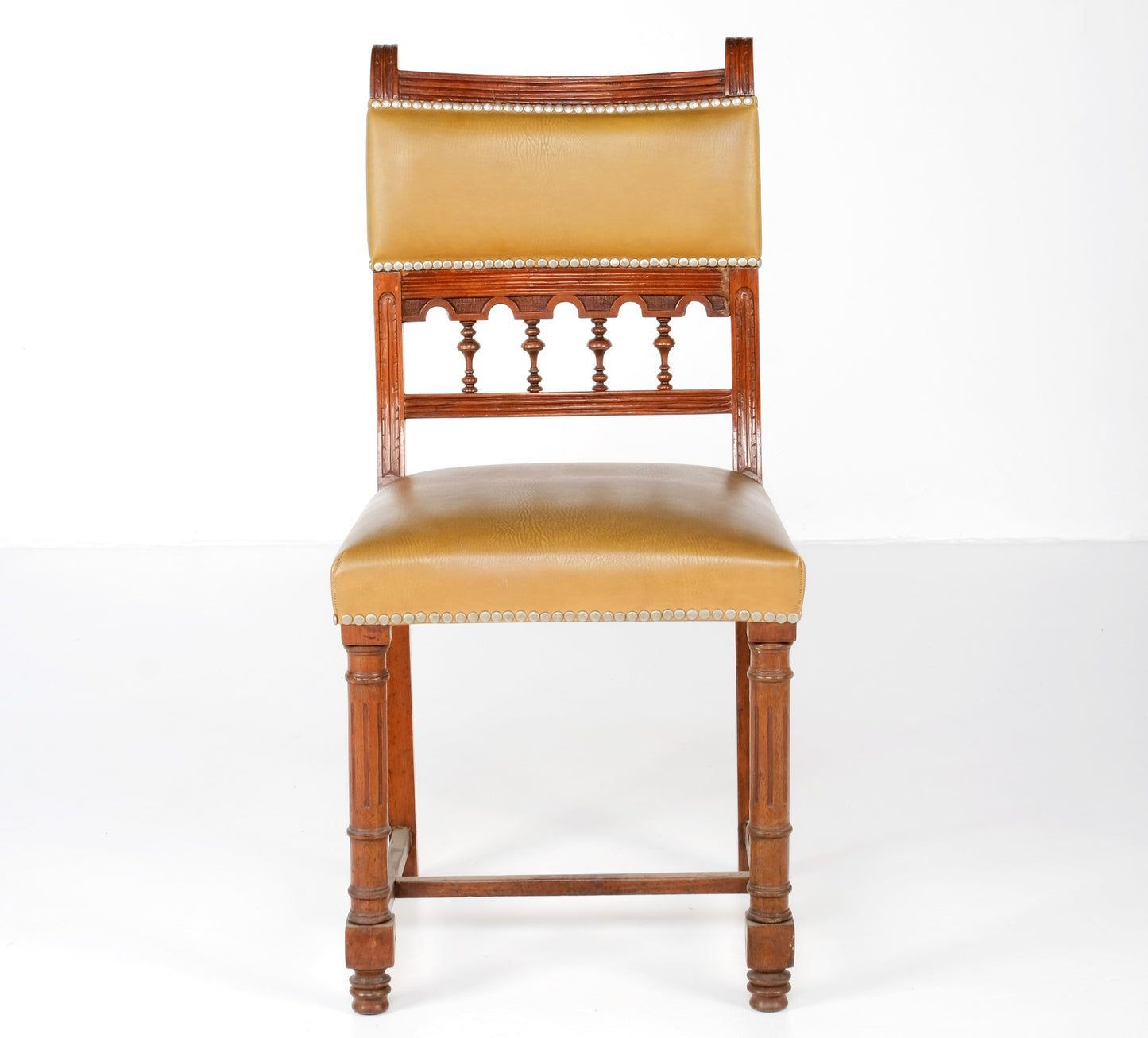 ANTIQUE LEATHER DINING CHAIR