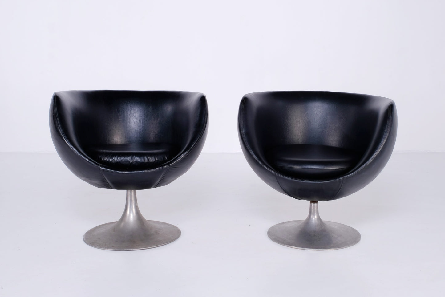 DANISH MODERN BLACK VINYL OVERMAN SOFA SET